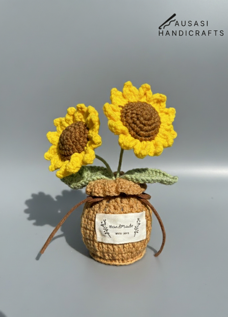 Sunflower Crochet Pot