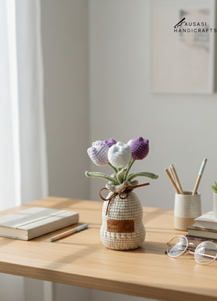 4-Headed Crochet Tulip Pot
