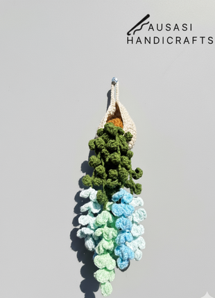Crochet Hanging Plant (Blue/Green)