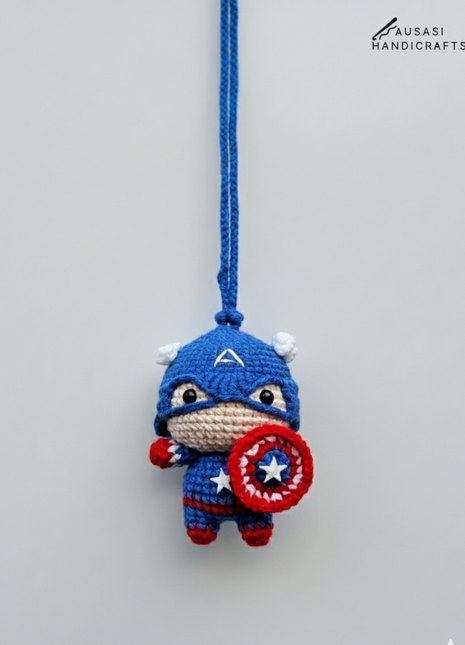 Captain America Crochet Hanger/ Keychain