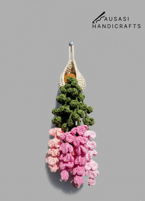 Crochet Hanging Plant (Pink)