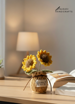 Sunflower Crochet Pot