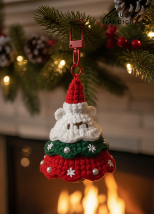 Handmade Crochet Christmas Tree Charm/Keychain