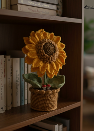 Sunflower Crochet Pot ( Big)