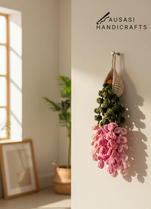 Crochet Hanging Plant (Pink)