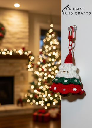 Handmade Crochet Christmas Tree Charm/Keychain