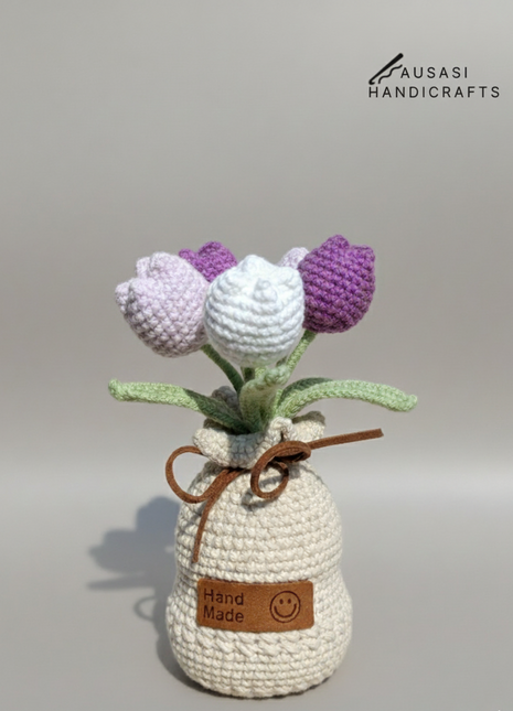 4-Headed Crochet Tulip Pot