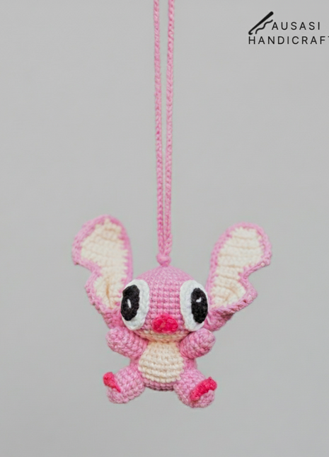 Crochet Pink Stitch Hanger/ Keychain
