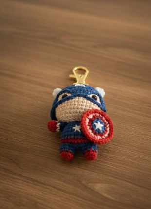 Captain America Crochet Hanger/ Keychain