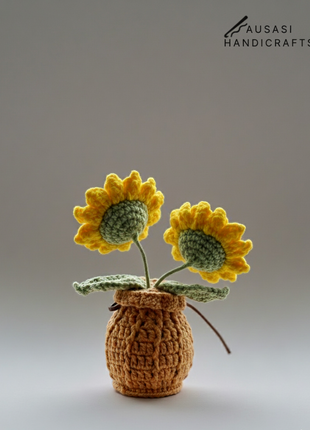 Sunflower Crochet Pot