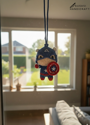 Captain America Crochet Hanger/ Keychain