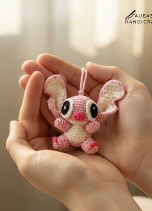Crochet Pink Stitch Hanger/ Keychain