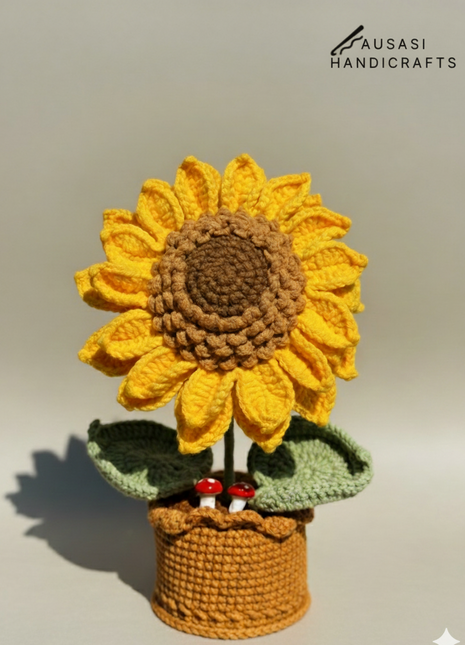 Sunflower Crochet Pot ( Big)