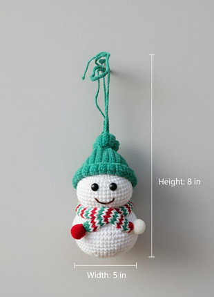 Handmade crochet snowman