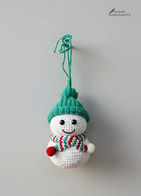 Handmade crochet snowman