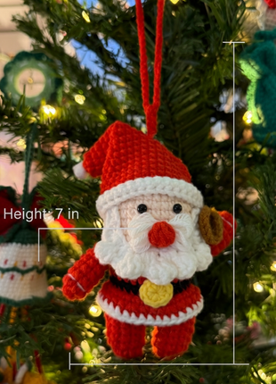 Crochet Santa charm with bag