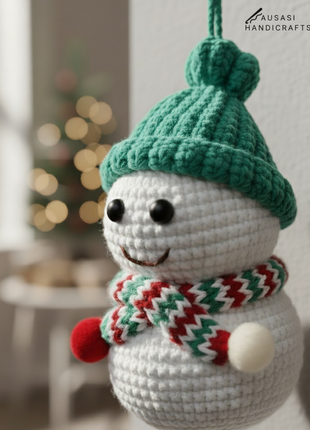 Handmade crochet snowman