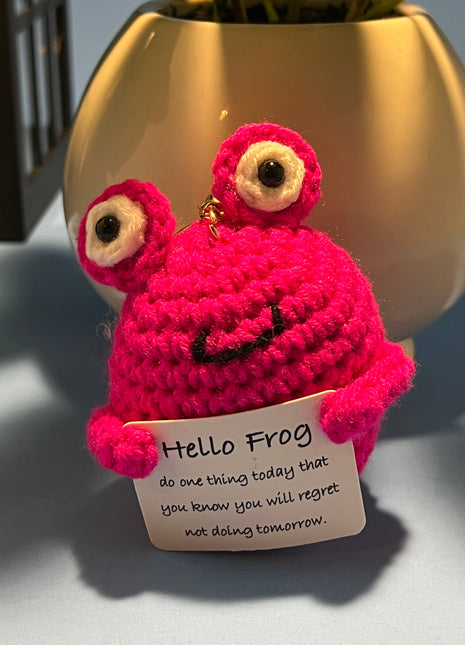 Crochet Positive Pink Frog