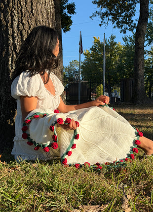 Handmade Crochet Rose Blanket Bouquet (Medium)