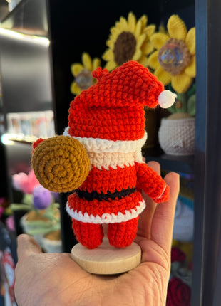 Crochet Santa charm with bag
