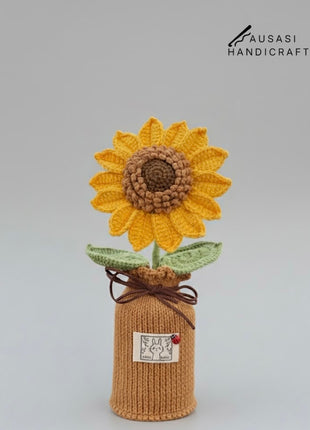 Crochet SPINNING Sunflower Pot