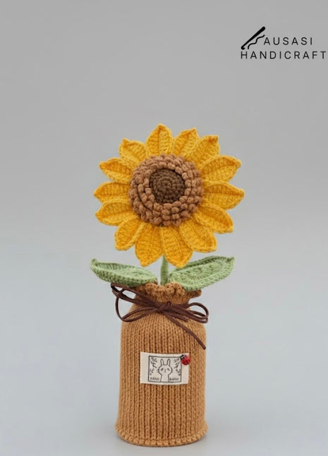 Crochet SPINNING Sunflower Pot