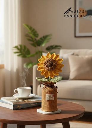 Crochet SPINNING Sunflower Pot
