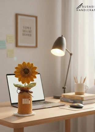Crochet SPINNING Sunflower Pot