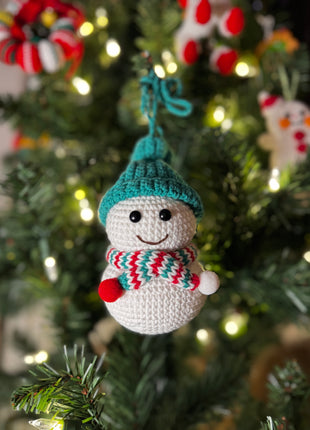 Handmade crochet snowman