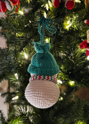 Handmade crochet snowman