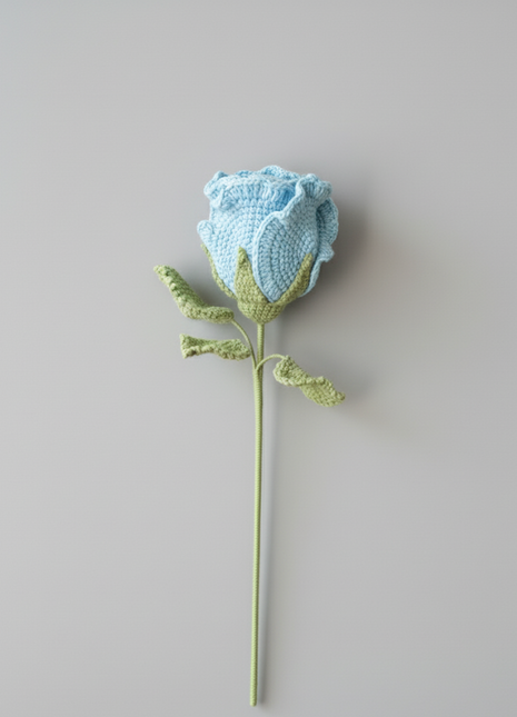 Single Big Crochet Rose (Blue)