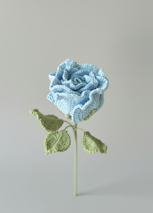 Single Big Crochet Rose (Blue)