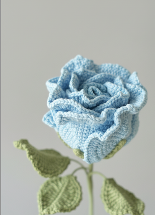 Single Big Crochet Rose (Blue)