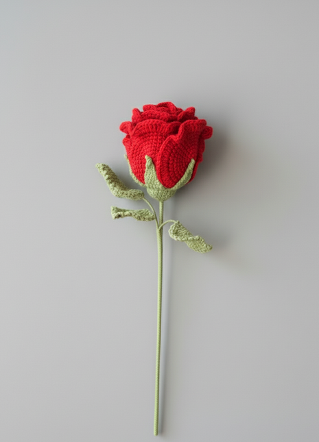 Single Big Crochet Rose (Red)