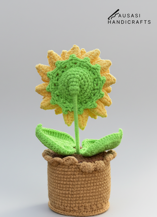 Handmade Potted Crochet Sunflower