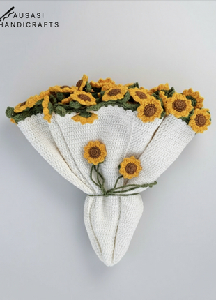 Handmade Crochet Sunflower Blanket Bouquet
