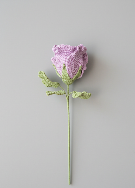 Single Big Crochet Rose (Purple)