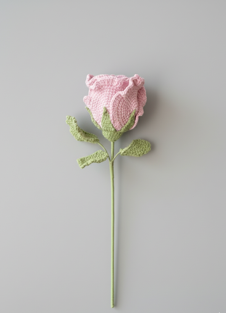 Single Big Crochet Rose (Pink)