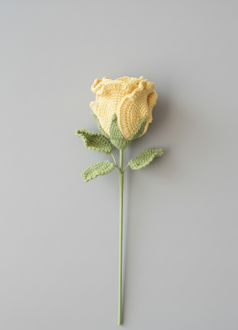 Single Big Crochet Rose (Yellow)
