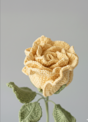 Single Big Crochet Rose (Yellow)