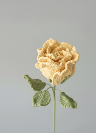 Single Big Crochet Rose (Yellow)