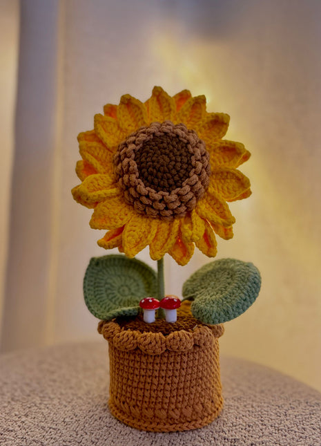 Sunflower Crochet Pot