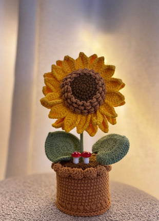 Sunflower Crochet Pot